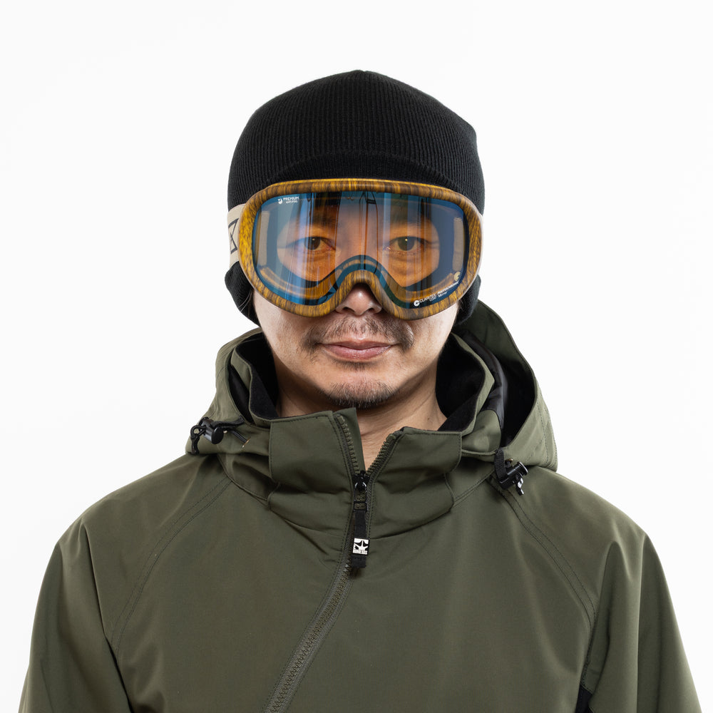 スノーボードゴーグル | SUPER LIGHT FRAME Matte 山吹 Wood – REVOLT