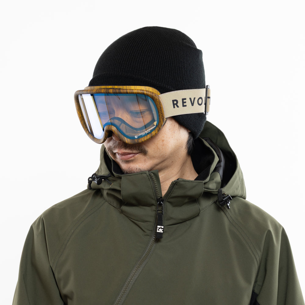 スノーボードゴーグル | SUPER LIGHT FRAME Matte 山吹 Wood – REVOLT