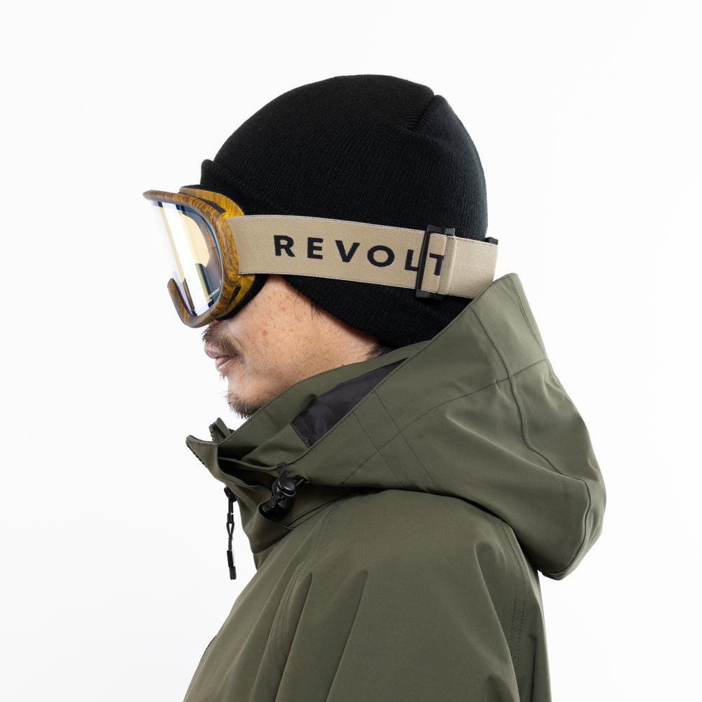 スノーボードゴーグル | SUPER LIGHT FRAME Matte 山吹 Wood – REVOLT